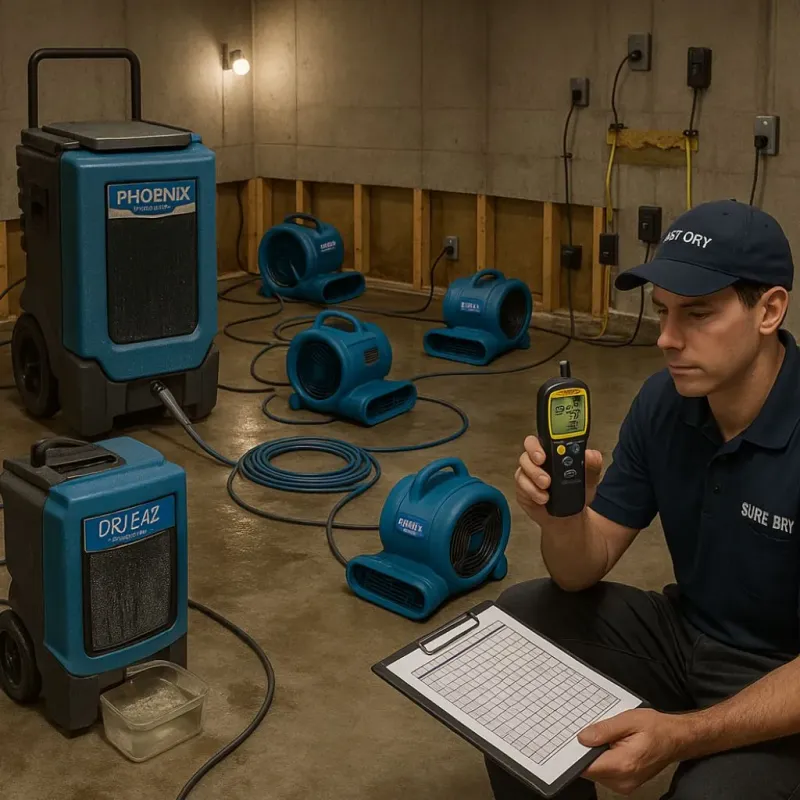 Structural Drying and Dehumidification process in Goochland County, VA